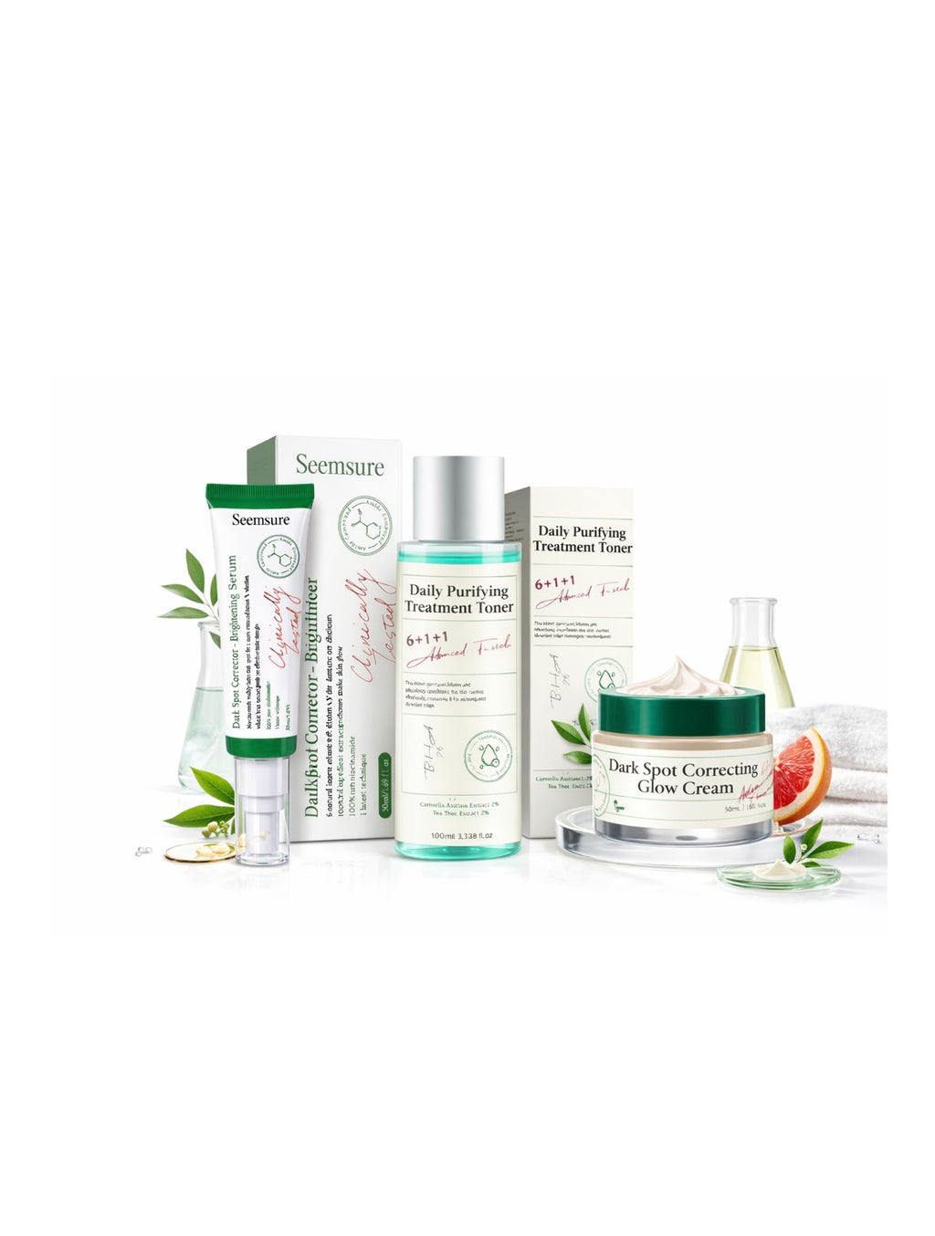 Dark Spot Correcting Glow Serum, Toner & Cream Combo