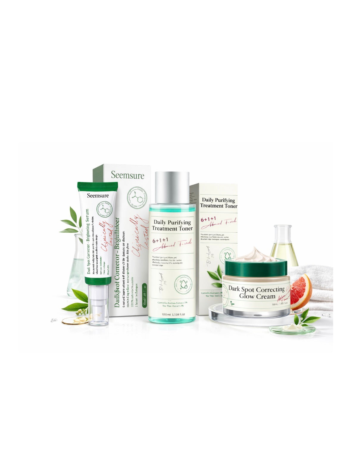Dark Spot Correcting Glow Serum, Toner & Cream Combo