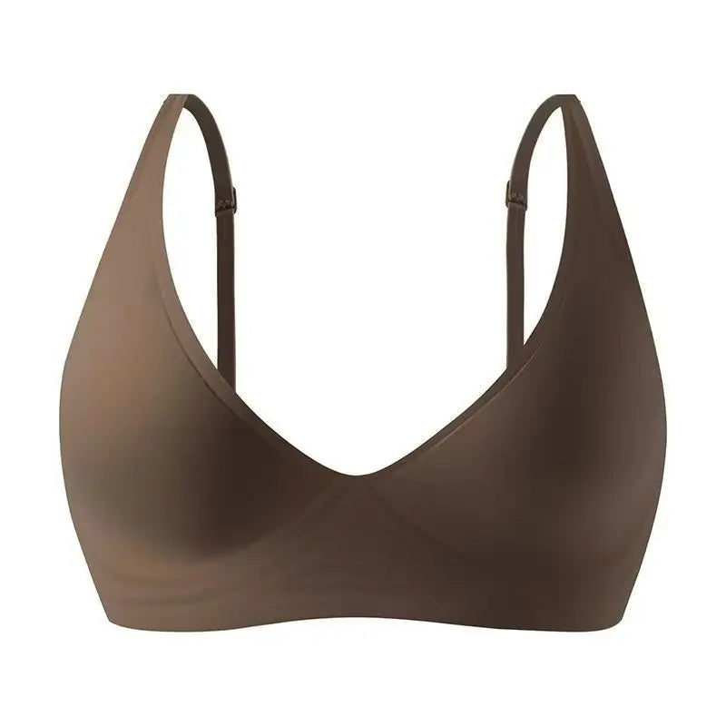 Women's Deep V Jelly Strip Bra Thin Seamless Push-Up Anti-Sagging Breathable Comfortable Underwear